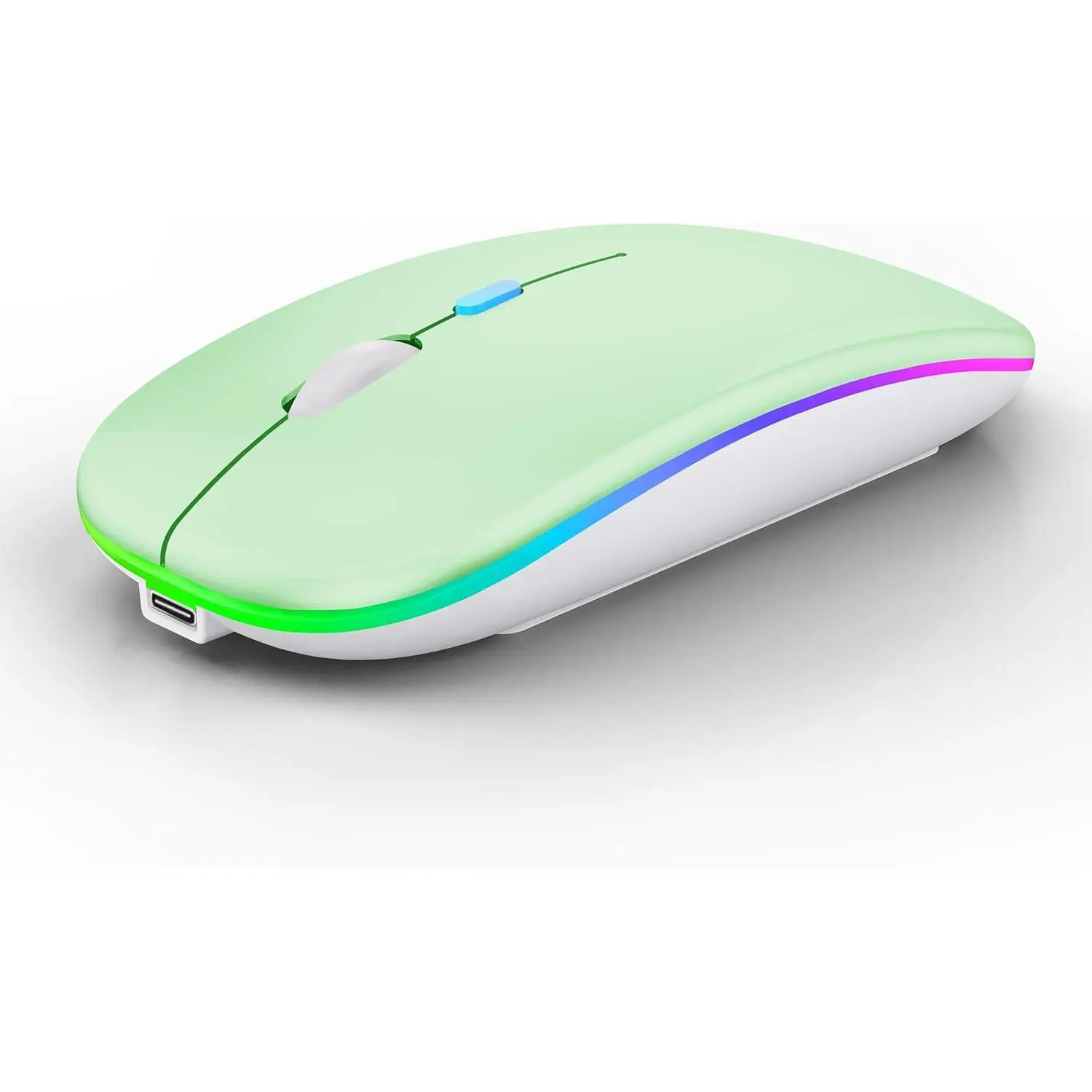 Wireless Bluetooth Rechargeable Laptop Mouse - Compact, Internal USB, Black Bright