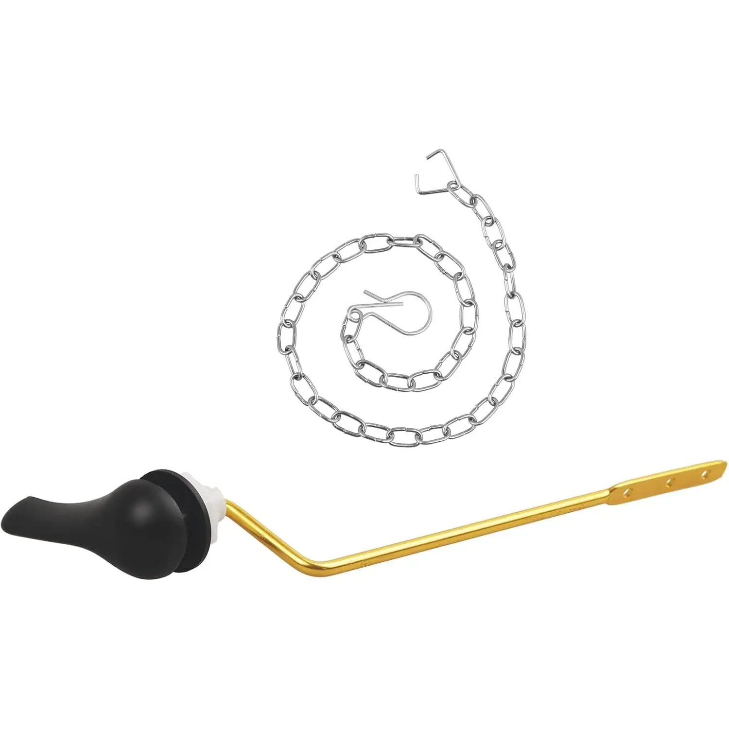 Toilet Handle  Kit, Side Mount Toilet Trip Lever | Matte Black Metal Toilet Flush  Lever with Seal Gasket and Nut & Stainless Steel Flapper Chains for  Toilet Tanks