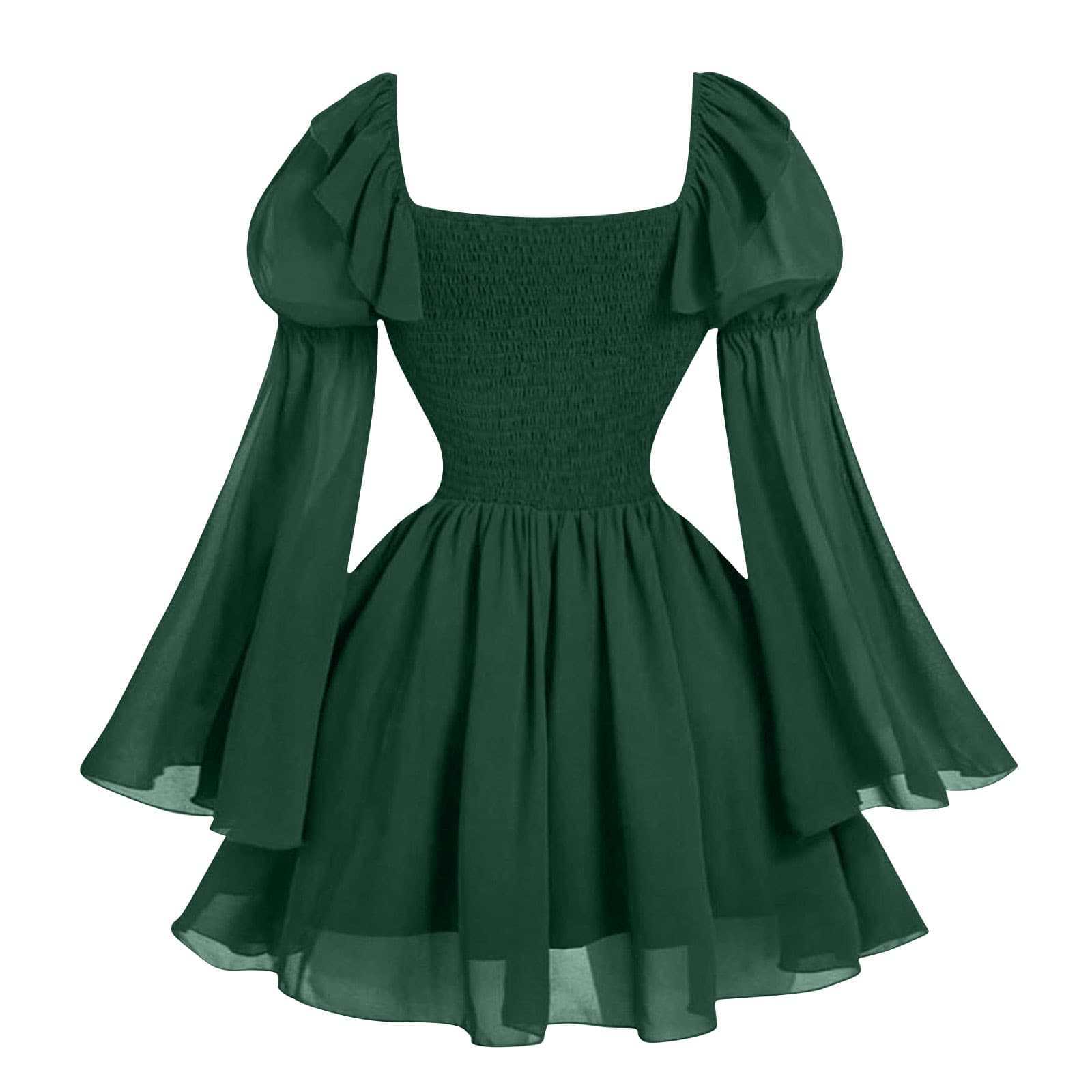 Renaissance Period Medieval New Long Sleeved Women's Bubble Sleeve Dress Halloween Fashion Retro New Party Waist Cinched Skirt