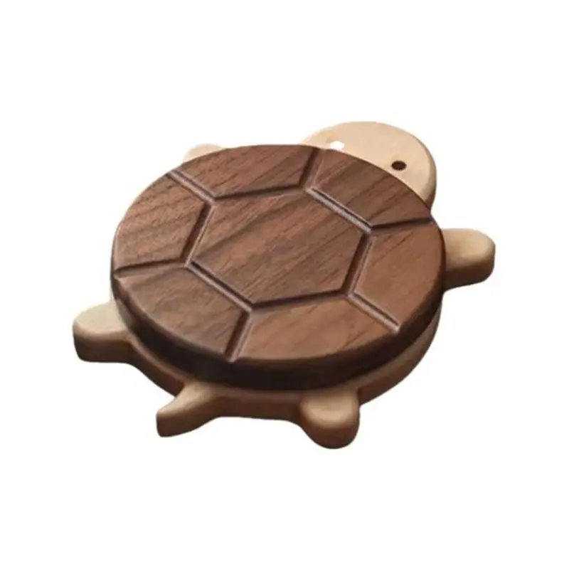 Adorable Turtle Wooden Coaster, Premium Heat-Resistant Drink Holder, Unique Turtle Design for Coffee, Tea, and Mug, Home Decor and Kitchen