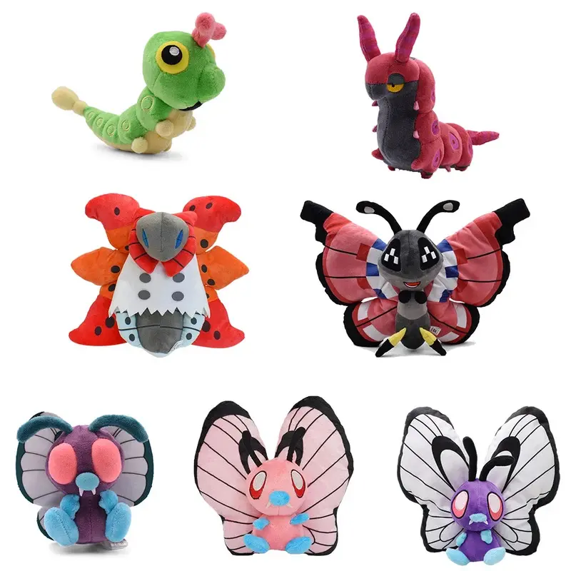 Pokemon Butterfree Butterfly Plush Doll Caterpie Volcarona Scolipede Vivillon Soft Peluche Stuffed Toy kawaii Anime Insect Gift