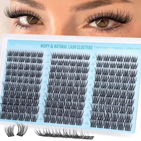 Fluffy Eyelash Clusters, Fine Eyelash Clusters 10-16mm, Natural CC Curl, Single Fiber Lashes, DIY Eyelash Extensions, Soft Band, Daily Wear