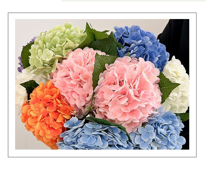 3D Moist Feeling Big Hydrangea Artificial Flower 176 Pieces Hotel Decorative Floral Wedding Decoration Fake Flower Film Hydrangea