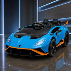 ARCH 24V Lamborghini Huracan STO Kids Ride-On Drift Car with Remote, 360° Spin, LED Lights, Music, Foam Wheels, Safety Harness, Ages 3-6
