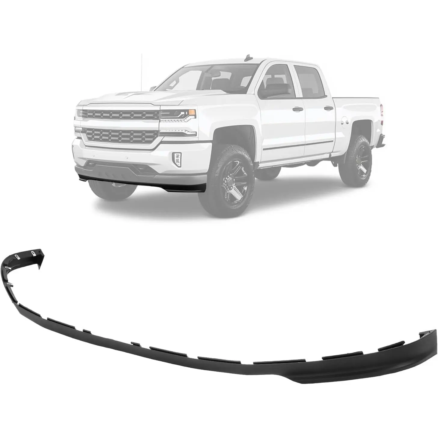 KQQIQ Front Lower Bumper Air Dam Deflector - Vehicle Accessories for 2016-2018 Chevy Chevrolet Silverado 1500, 2019 Silverado 1500 LD Chevy Truck, Replace GM1092250/23496677 Valance Panel PP Plastic Debris Shield Impact Guard