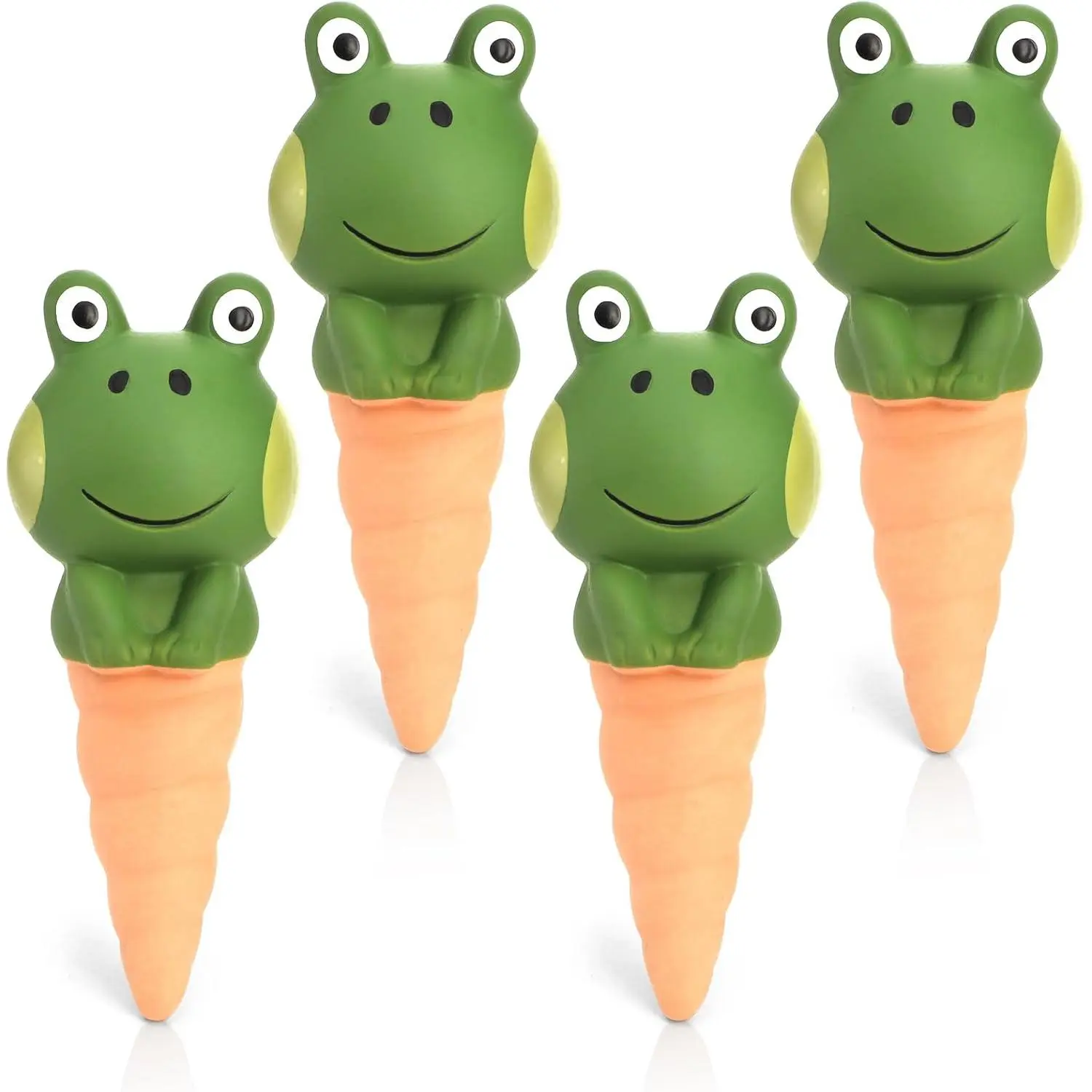 4 Pack Terracotta Self Watering Spikes, Frog Shaped Plant Watering Stakes, Slow Release Automatic Watering Device Garden Waterer for Indoor and Outdoor Plants, Vacation Plants