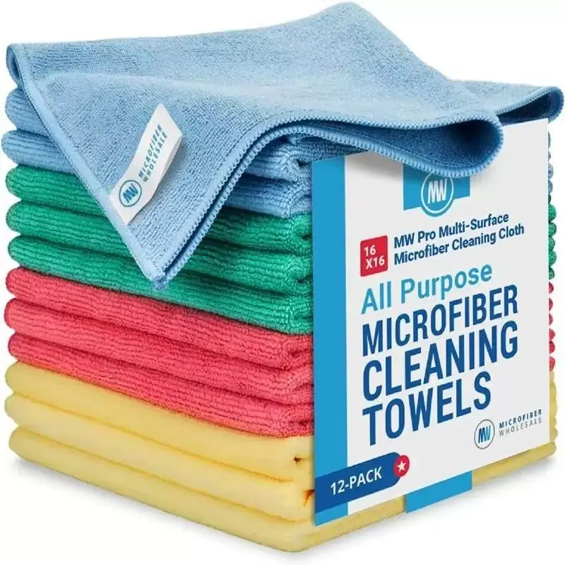 Claro Ultra-Fine Fiber Glass Cleaner Cloths (6-Pack), Scratch-Free Wipes for Windows, Mirrors, Cars, Polishing, Stainless Steel, Washable