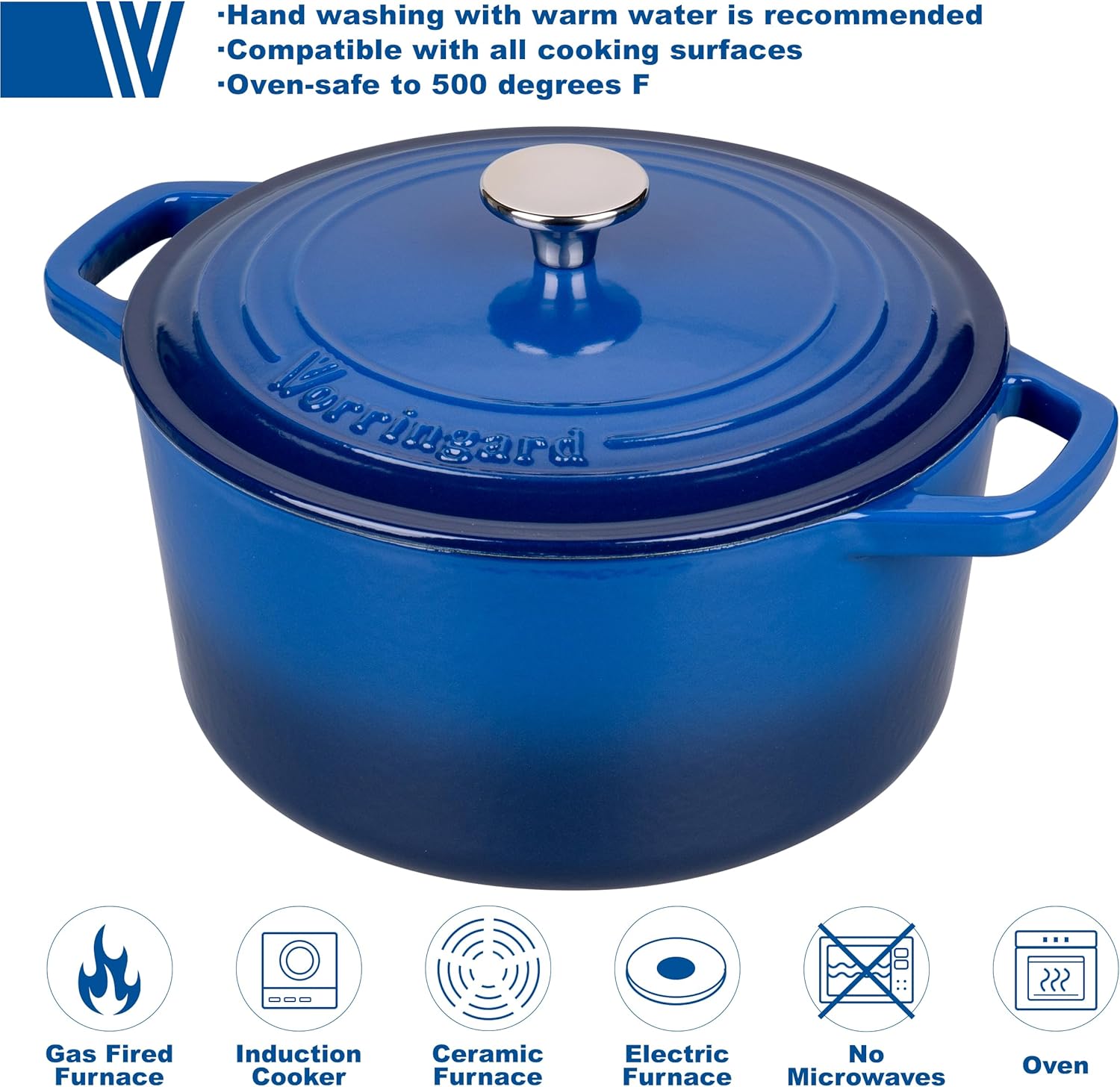Enameled Cast Iron Dutch Oven Pot with Lid, for Bread Baking, Round Bread Oven- include Sourdough Bread Baking Supplies Set, 4.5QT, Blue Enameled Cast Iron Dutch Oven Pot with Lid, for Bread Baking, Round Bread Oven- include Sourdough Bread Baking Supplies Set, 4.5QT, Blue