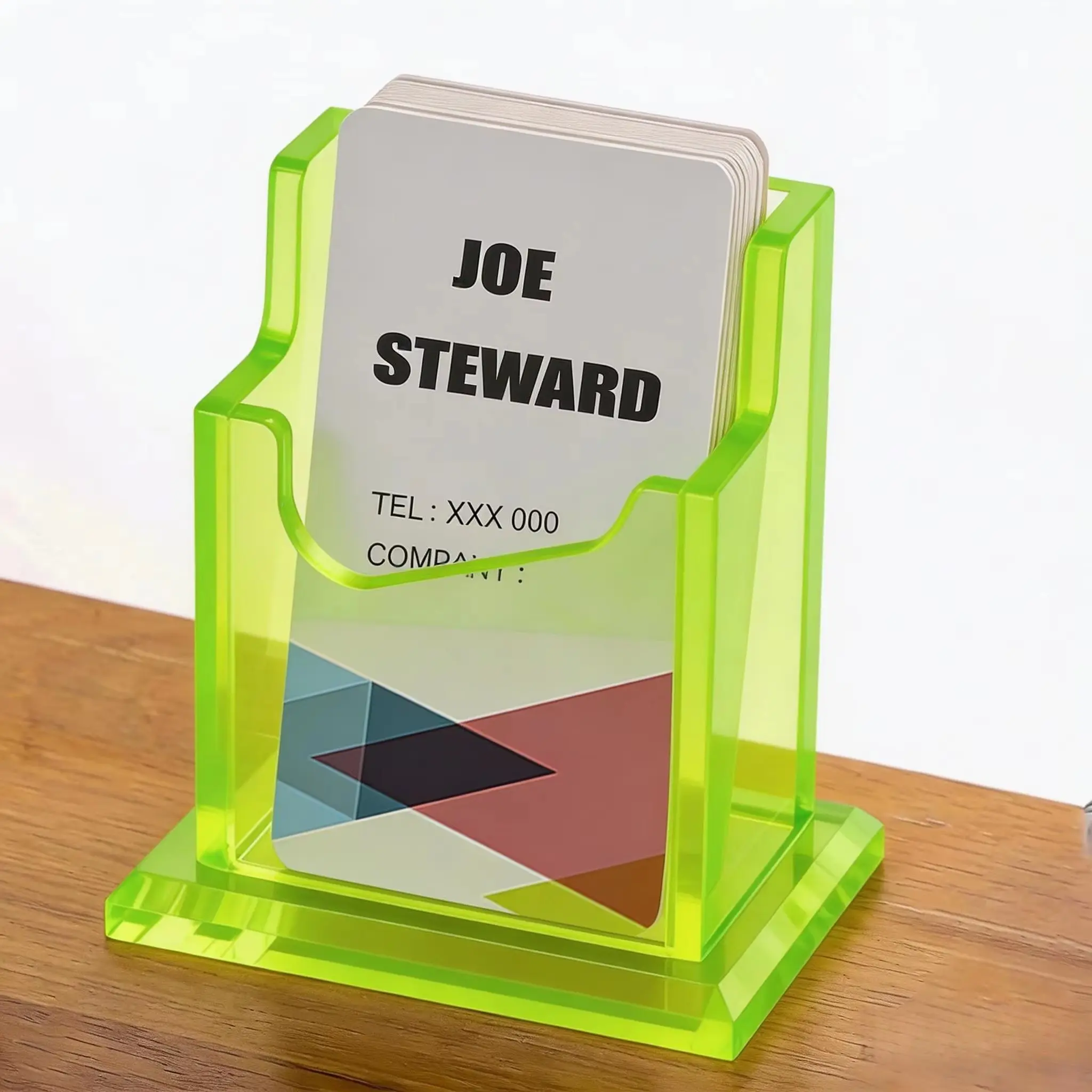 Transparent Acrylic Business Card Holder, Office Front Desk Display Stand, Conference Room Organizer, Professional Design, Desktop Storage Solution