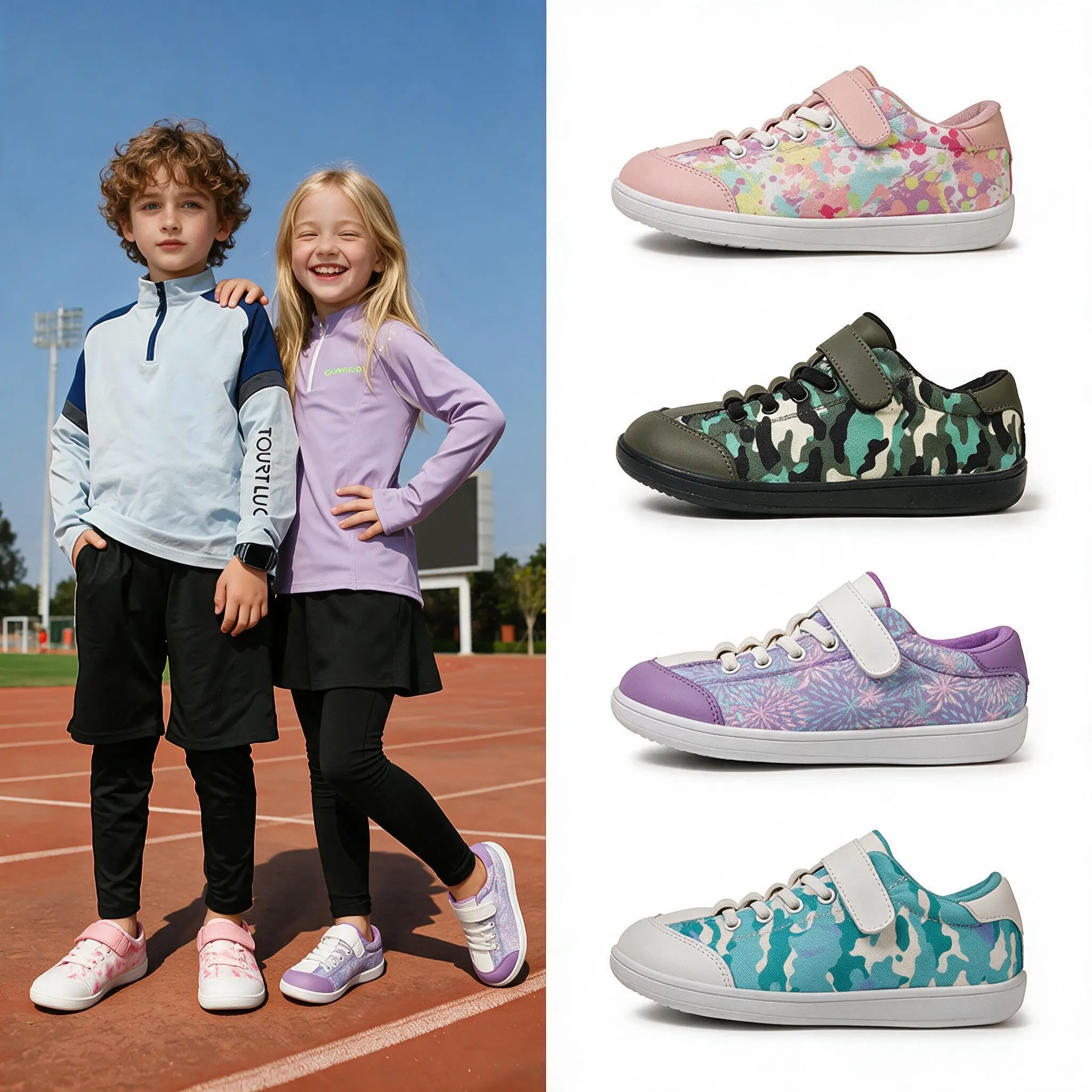 Boys and Girls Wide Toe Running Shoes with Ultra Light EVA Sole Breathable and Comfortable Sneakers for Everyday Play and Sports