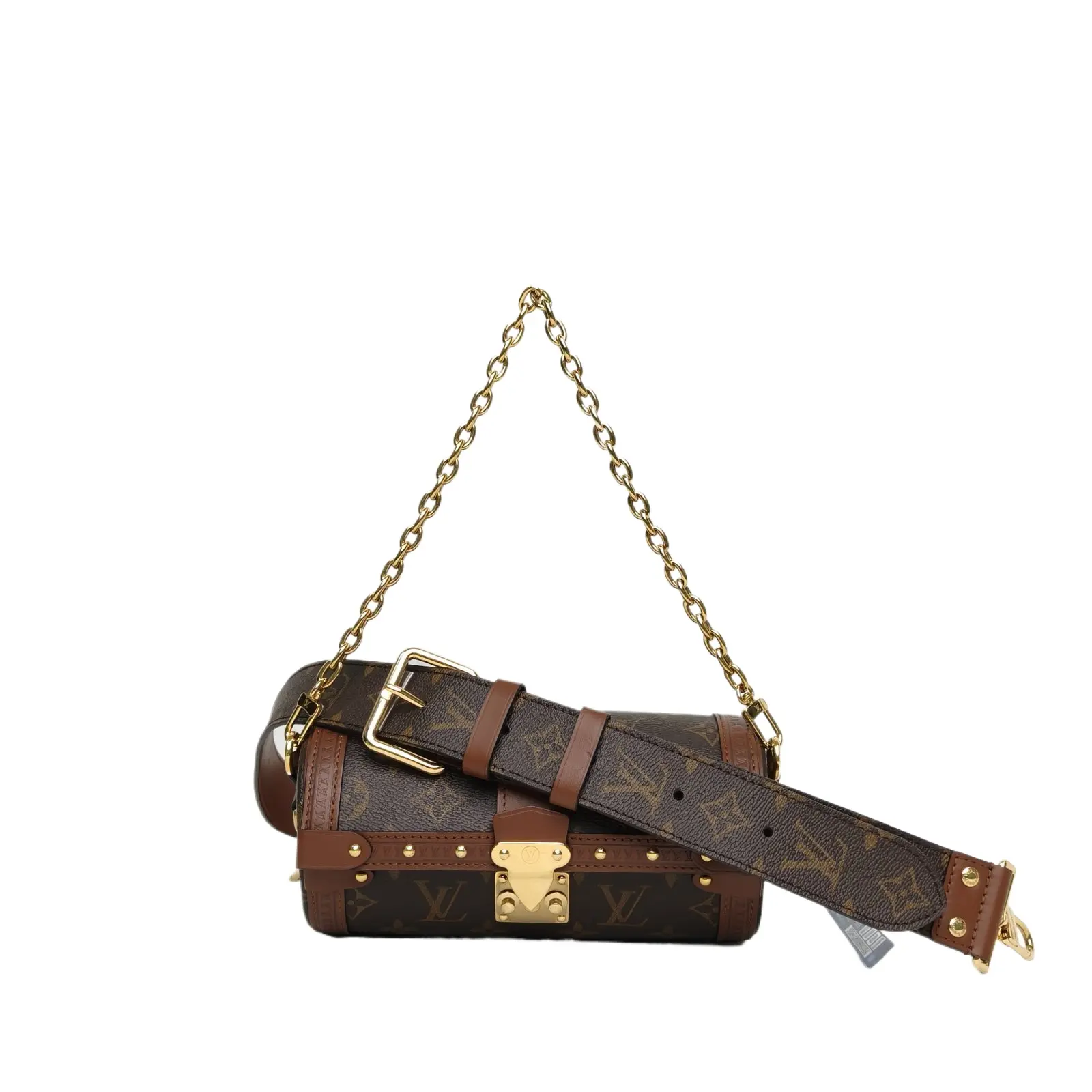 Pre-owned Louis Vuitton PAPILLON BARBARIAN TRUNK CHAIN ROUND TOTE BAG p226360321