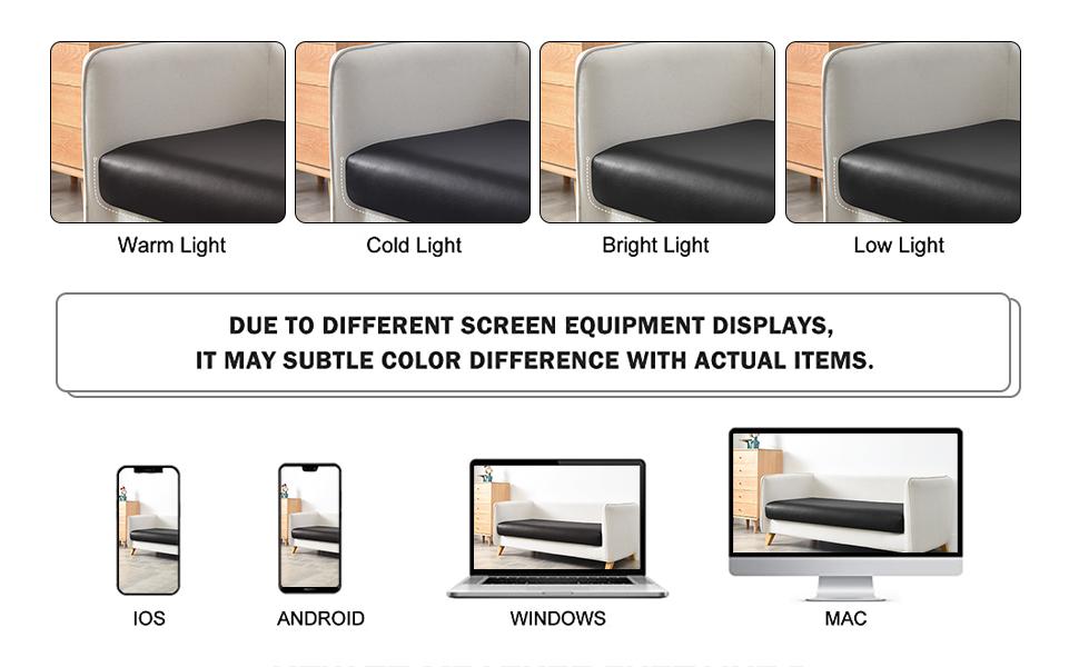 Couch Covers for Sectional Sofa L Shape PU Cushion Slipcover-Elastic RV Chaise Seat Cover Protector Slip Cover for Settee in Living Room(XXL, Black