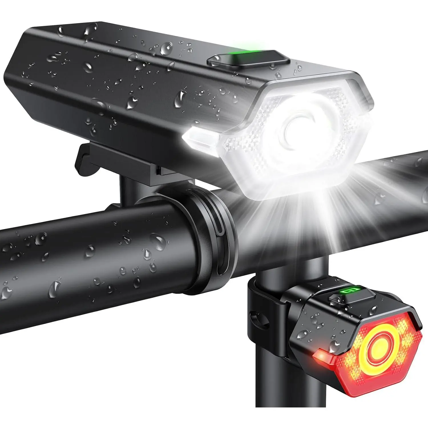 2026  1000 Lumen Super Bright  Lights with Side Light, 4+6 Modes Rechargeable  Lights Front & Rear, IP65   Headlight for Day/Night Riding Safety, Scooter Accessories