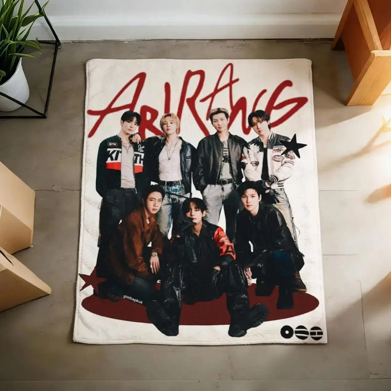 Arirang Music Vinyl New Album World Tour Inspired Flannel Throw Blanket, Wrinkle-Resistant, Soft Cozy Lightweight Plush, All-Seasons Everyday Use for Sofa, Ideal Christmas Thanksgiving Gift for Music Fans