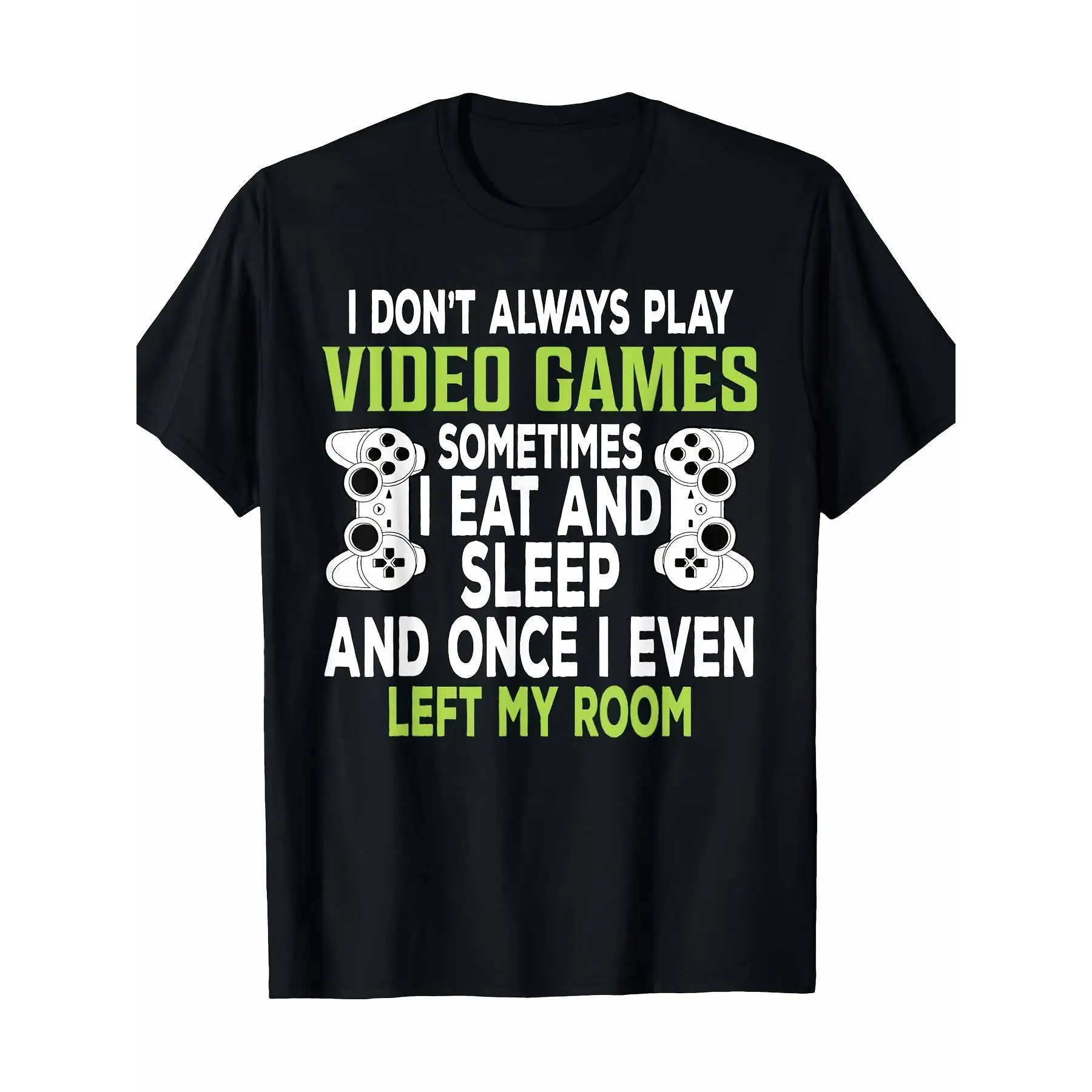 100% CottonMen'S & Teen Boys' Funny Video Gamer T-Shirt |   Casual Loose Fit Round Neck Short Sleeve Shirt with Funny Slogan Print - Ideal Gamer Gift, Vintage Style, Crew Neck, Slight Stretch Fabric