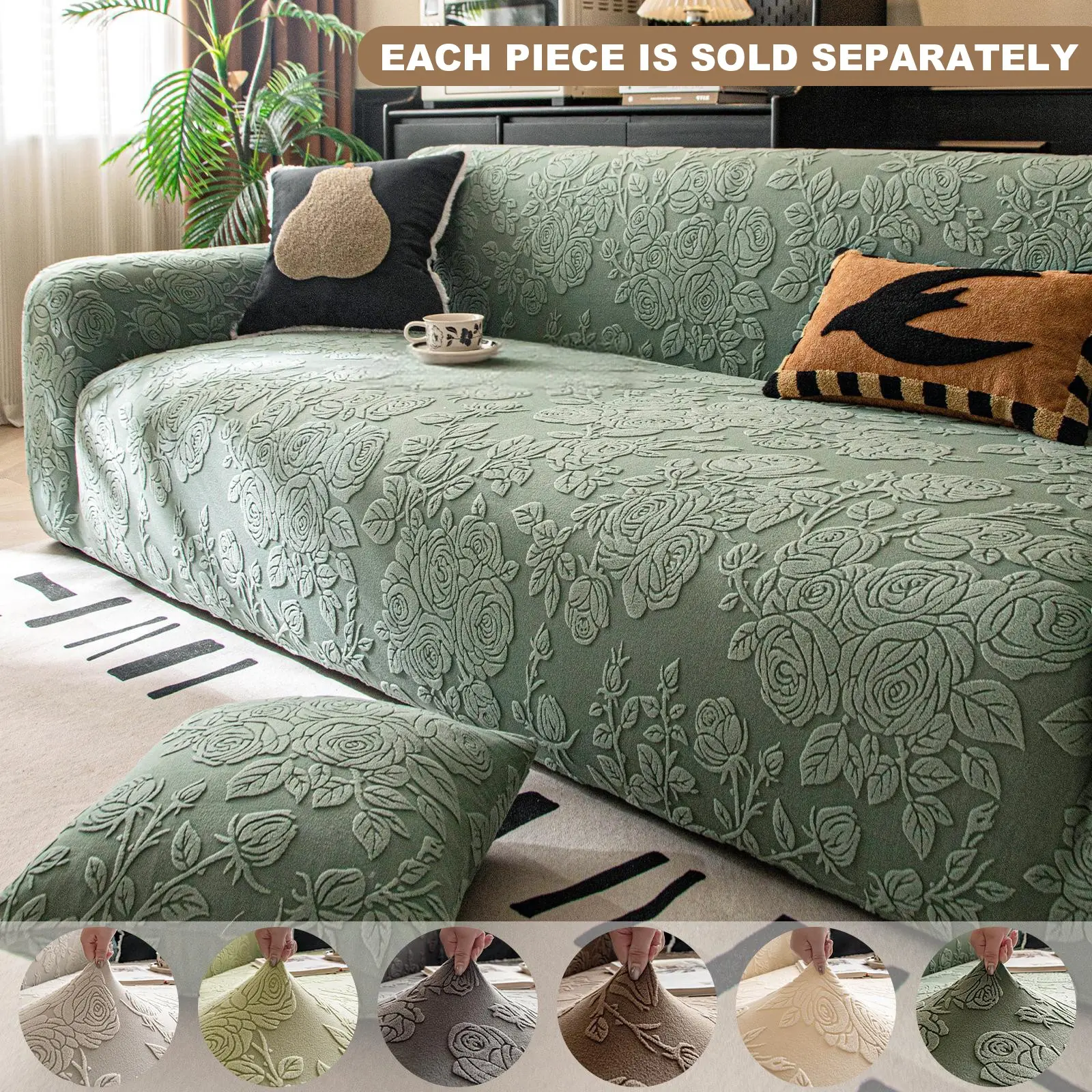 Luxury Embossed Sofa Protector, All-Season Dustproof Cover, Reusable &, Durable Scratch Resistant, Contemporary Style, Washable Sofa Covers