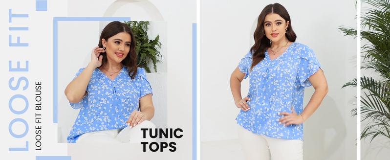 Women's Summer Tops Short Sleeve Dressy Chiffon Blouses V Neck Work Tunic Tops Casual Loose T-Shirts with Pleated Stitched A-Line Design #Springfresh Women's Summer Tops Short Sleeve Dressy Chiffon Blouses V Neck Work Tunic Tops Casual Loose T-Shirts with Pleated Stitched A-Line Design #Springfresh