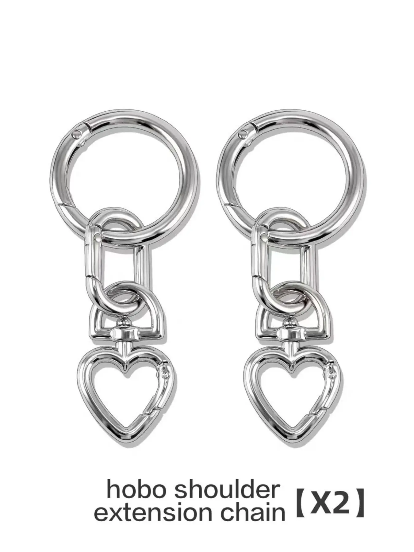2pcs Bag Extender Chains Metal Wallet Chain Adjustable Shoulder Strap Extension with Spring Buckle for Women Shopping Party Travel Detachable Shoulder Strap (silver Color/) Chain For Purse Bag Accessories