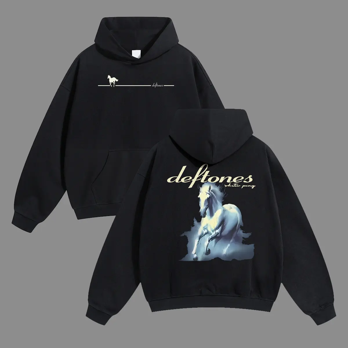 Unisex Deftones White Horse Metal Rock Graphic hoodie Personalized Pattern Y2k Clothing Round Neck hoodie,Women's Clothing 100% Cotton, Menswear, Top, Vintage Style,Summer Casual Oversized