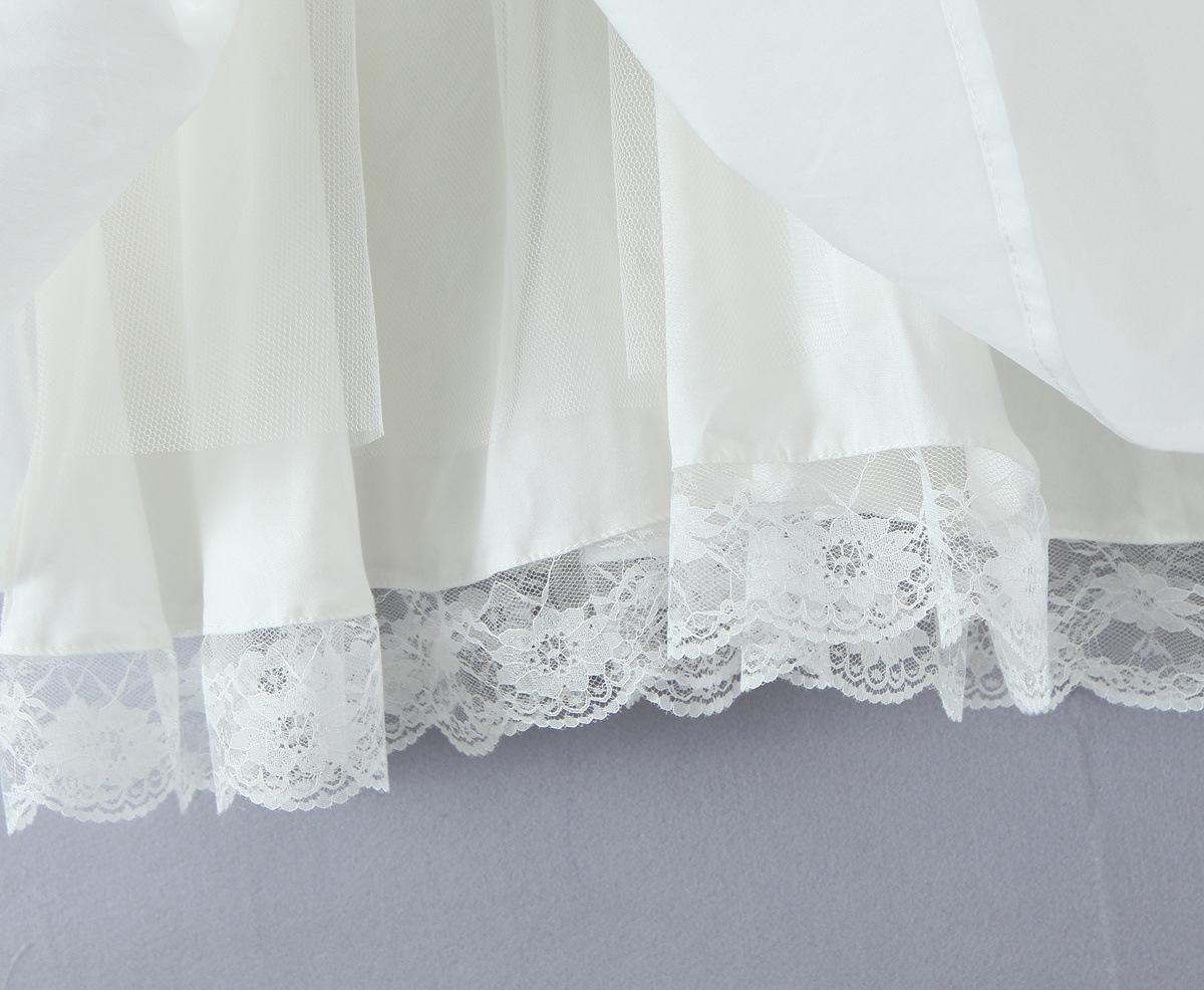 Pure Desire Off-Shoulder Ruffle Sleeve Lace Bow Belt Puffy Princess Dress