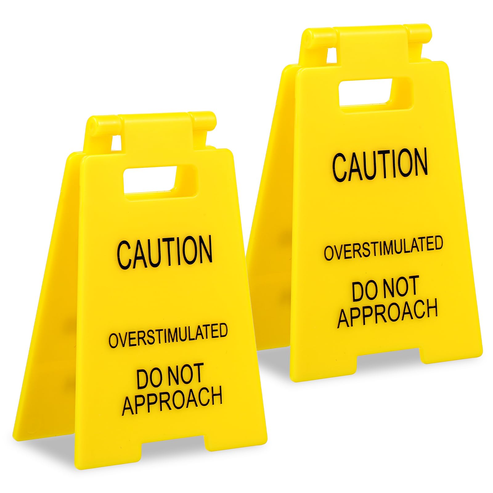 Caution Overstimulated Desk Sign, 3D Printed Funny Warning Sign, Home Office Decor Gag Gift for Coworker Teammate Employee, Signage