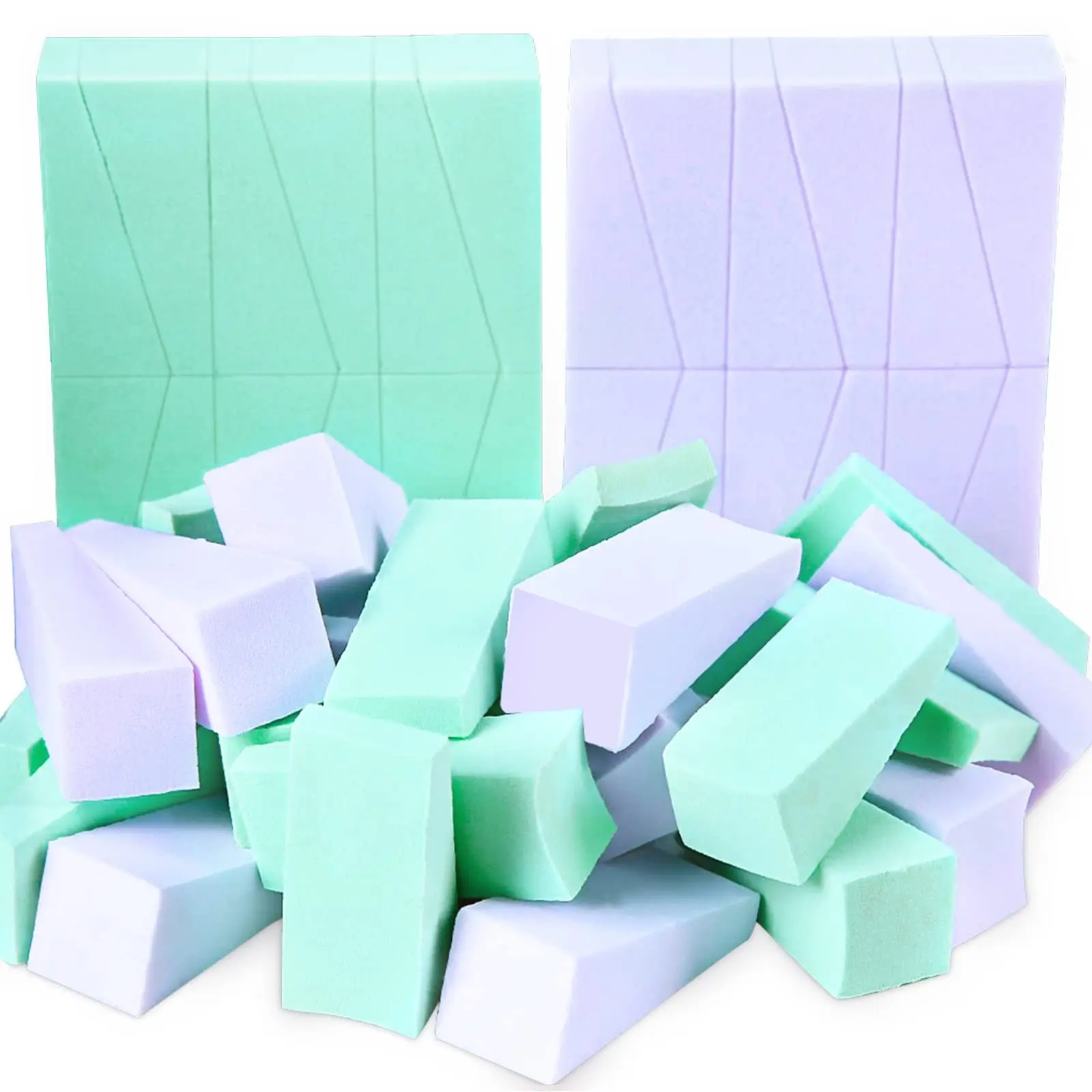 Makeup Sponge Mini Applicator Wedges, 48 Pieces Cosmetic Wedges Sponges, Disposable Makeup Applicator For Foundation Liquid Cream Latex Free.