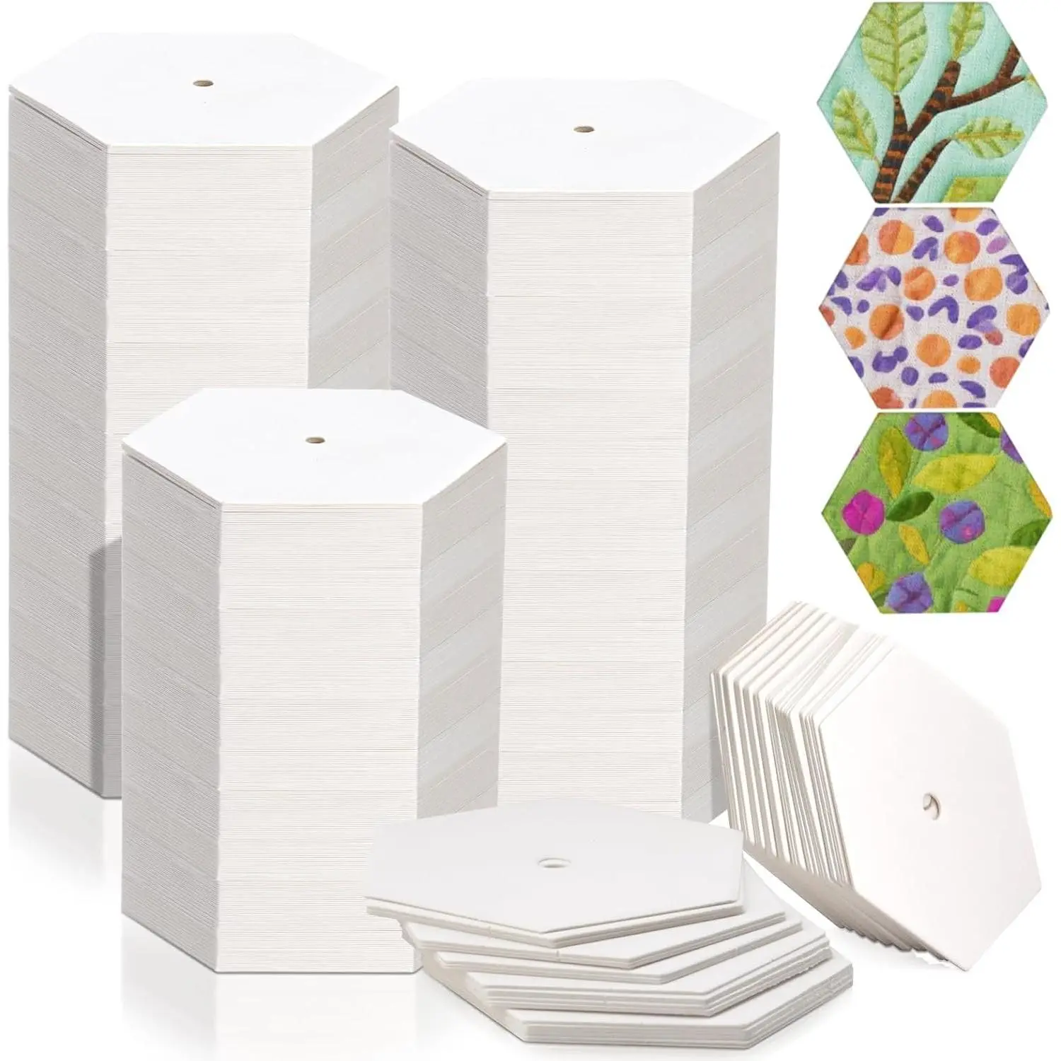 1000 PCS 1" Hexagon Piecing White Paper Quilting Templates Accessories for DIY Patchwork Crafts and Sewing Supplies