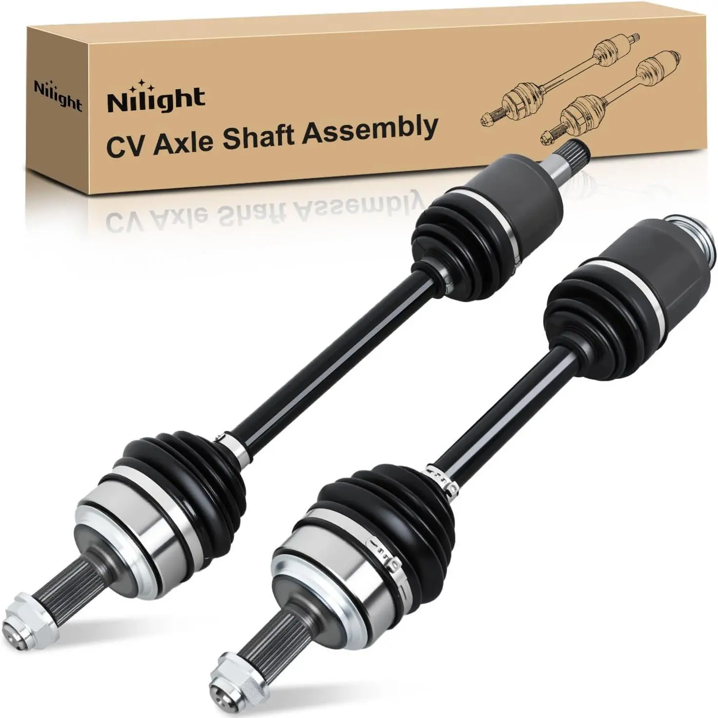 Nilight 1-Pair Front CV Axle Shaft Assembly (40° Twist Angle, Ref # Matched 44305T0AA00) - High Accuracy, Smooth Drive, Dust Jacket, Power Transfer - Compatible with 2007-2014 Honda CR-V EX, EX-L, LX (Driver & Passenger Side Replacement)