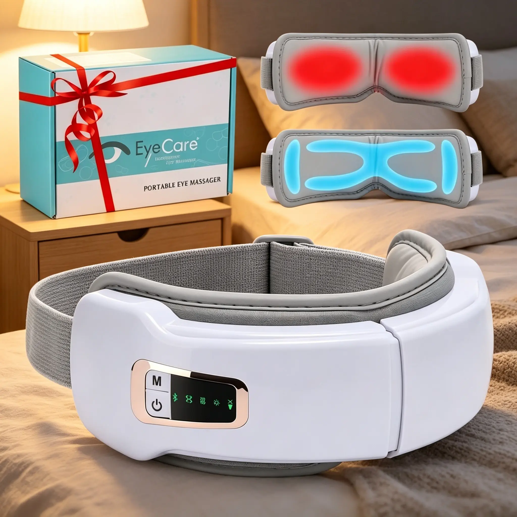 Wireless BT Smart Eye Massager for Men, Women, Students, Office Workers, Foldable Portable Electric Eye Care Device, Rechargeable Eye Mask