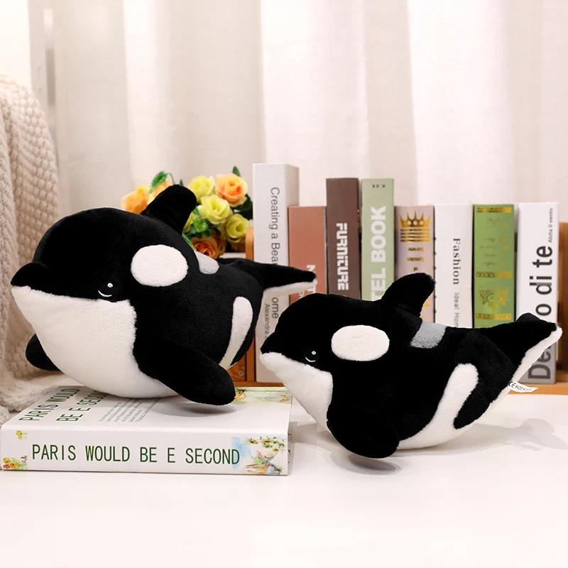 Lifelike Killer Whale Plush Toys Stuffed Orcinus Orca Fish Doll Cute Shark Cartoon Soft Sleep Pillow Kids Girls Baby Gift