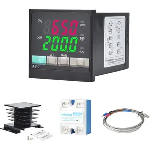 PID Temperature Controller Kit, CNAODUN 100-240 VAC Voltage with 40DA Solid State Relay，K Type Thermocouple Probe and Heat Sink