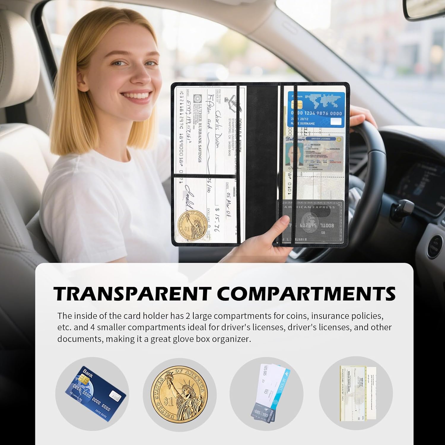 Registration and  Holder with  Design,Leopard Print Registration and  Card Holder Fits ID Cards Driver's License,PU Leather  Document Holders