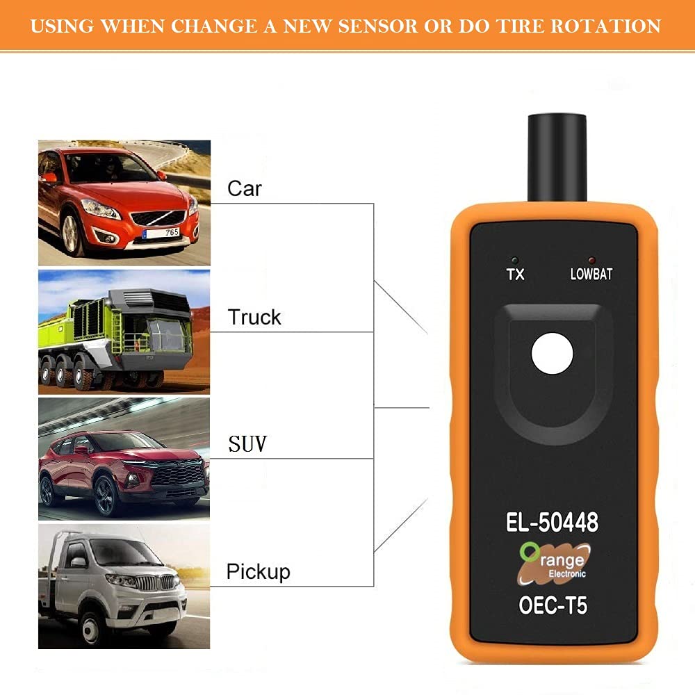 TPMS Relearn Tool for GM, EL-50448 Orange OEC-T5 for Auto, Tire Pressure Monitoring System Sensor Reset Activation