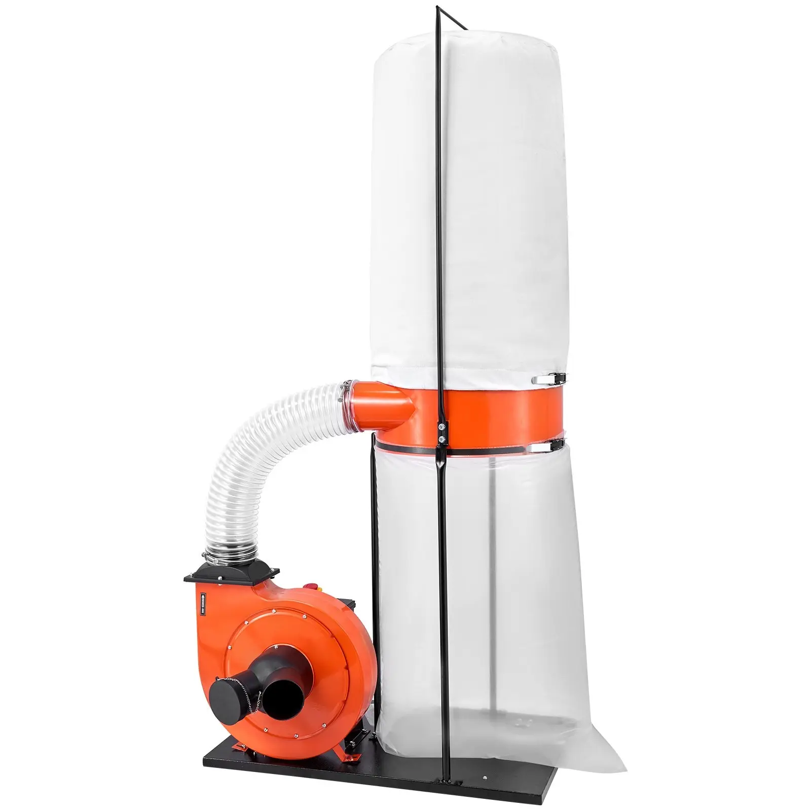 1.5 HP Woodworking Dust Collector Extraction Unit, 1100 CFM Flow, 2.5-Micron Vortex Cone Filtration, 3400 RPM High-Speed Fan, Large Capacity 35-Gallon Collector Bag & 42-Gallon Filter Bag for Woodworkers