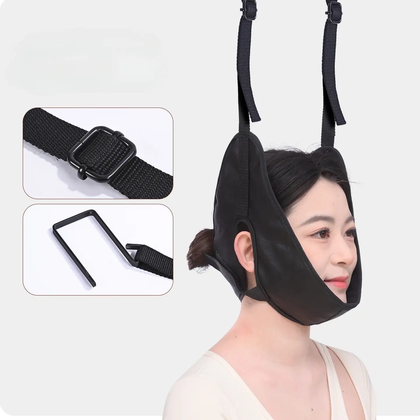 Upgraded Door-Mounted Neck Traction Brace, Unisex Posture Tool with Thickened Neck Support, Breathable Adjustable Design, 330 Lbs Weight Capacity (Red, Green, Orange, Gray)