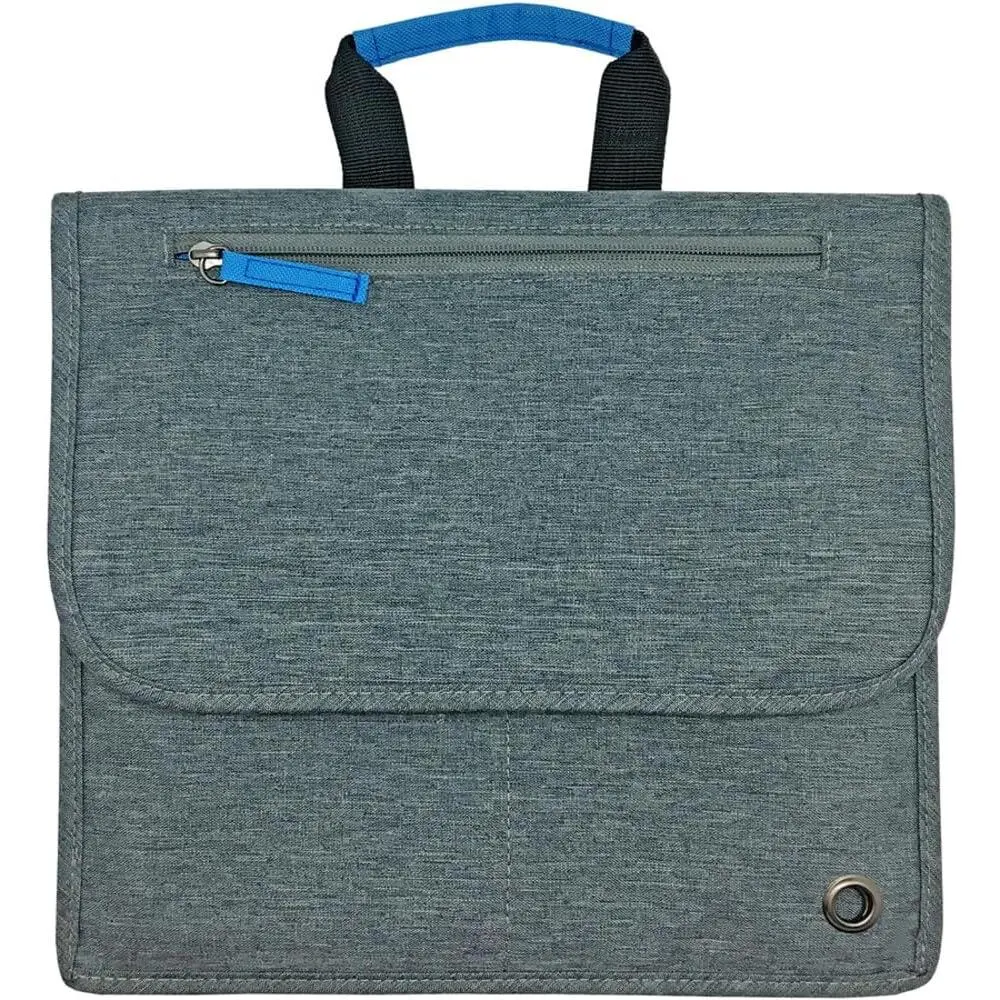 Airplane Pocket Organizer | Tray Table Cover | In Flight Seat  Organizer Bag | Commuter Essential Travel Bag | Media Pouch For Flying | Travel  | Attaches To Luggage | Charcoal/Cobalt