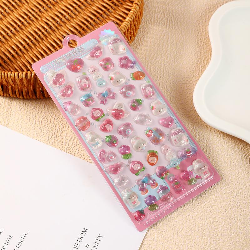 1pc Solid Sticker 3D Relief Gemstone Crystal Patch Cute Decal Phone Decoration Pattern, Adorable Mobile Accessory, Stylish Phone Decor