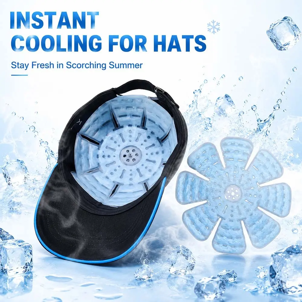 Reusable 1 Count Blue Helmet Cooling Pad for Cycling, Outdoor Sports, Circular Ice Pack for Adults, Cooling Gear for Outdoors, Cold Pack
