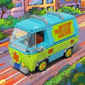 Scooby-Doo Mystery Machine Kids Educational Building Block Toy, Puzzle Model Kit for Children, Fun Assembly Decoration Item