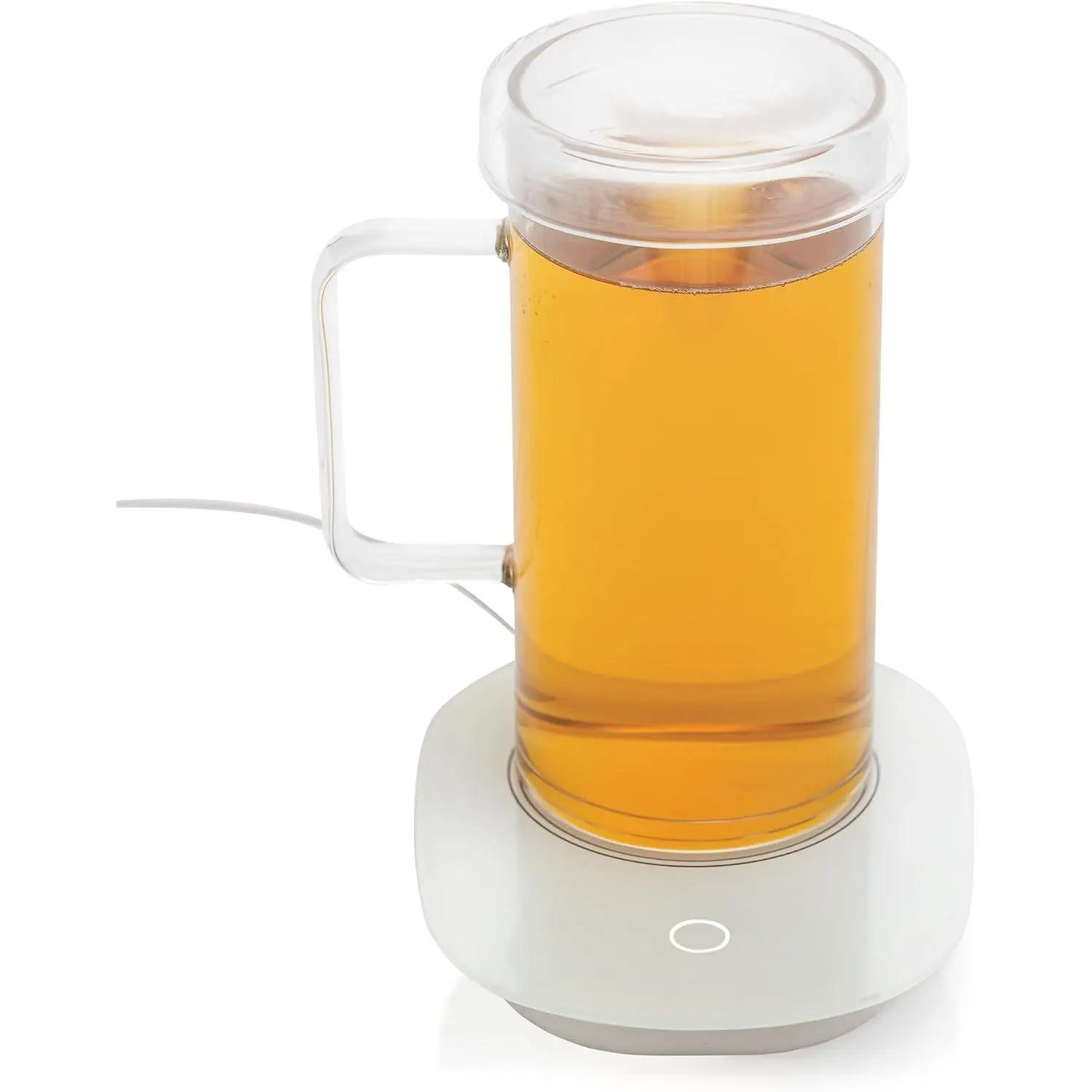 20 oz Glass Coffee Mug with USB Cup Warmer,Heated Mug Warmer for Coffee & Tea,Portable USB-Powered Desk Glass Cup Heater for Office.
