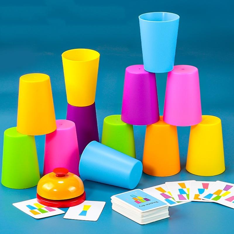 Educational 2 Player Stacking Cups Game - Interactive Battle Puzzle for Family Fun