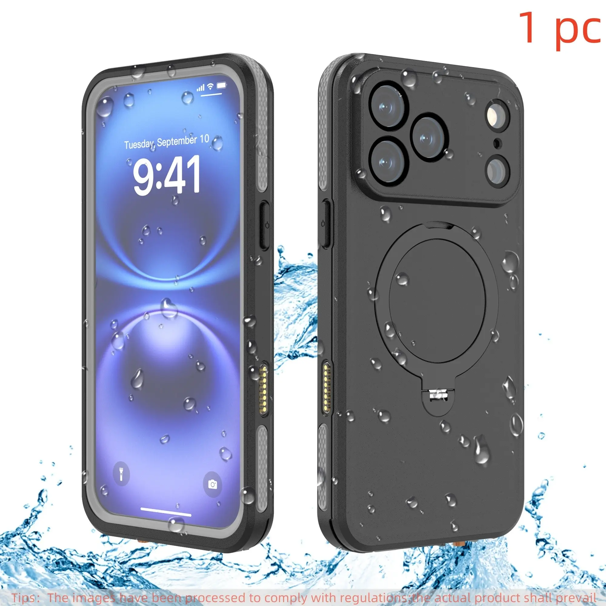 [Waterproof Phone Case] Compatible with iPhone 18 Pro Max , featuring a stand, magnetic shock-absorbing cover, with screen protector, and camera protector. Fully waterproof and dustproof