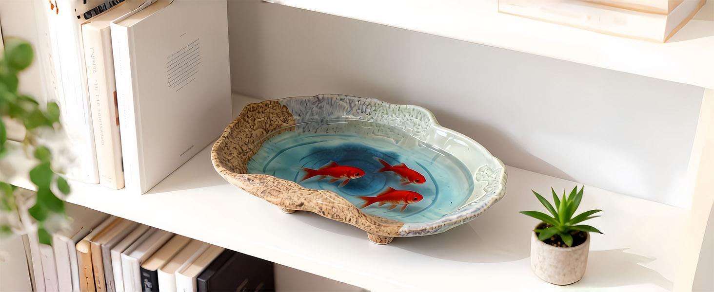 Fruit Bowl,12" Decorative Bowl,Ceramic Christmas Bowl,Jewelry and Key Holder for Modern Farmhouse Décor,Room Decor,Entryway Decor Bowls