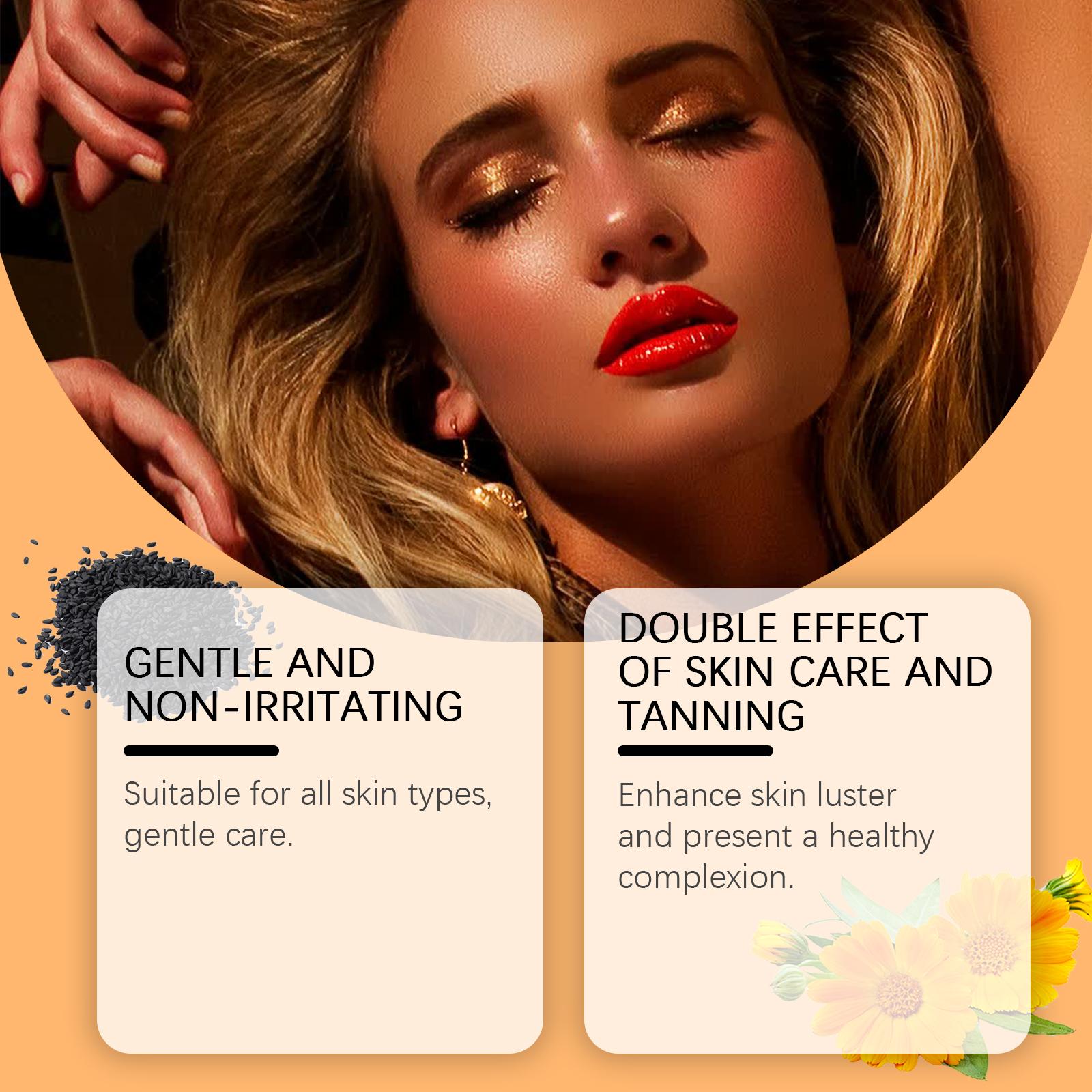 OCEAURA Golden Shimmer Tanning Gel, Sesame & Calendula Dual Care, Mica Shimmer No Color Transfer, Deep Nourishment Natural Radiance, Non-Greasy Fast Absorbing for All Skin