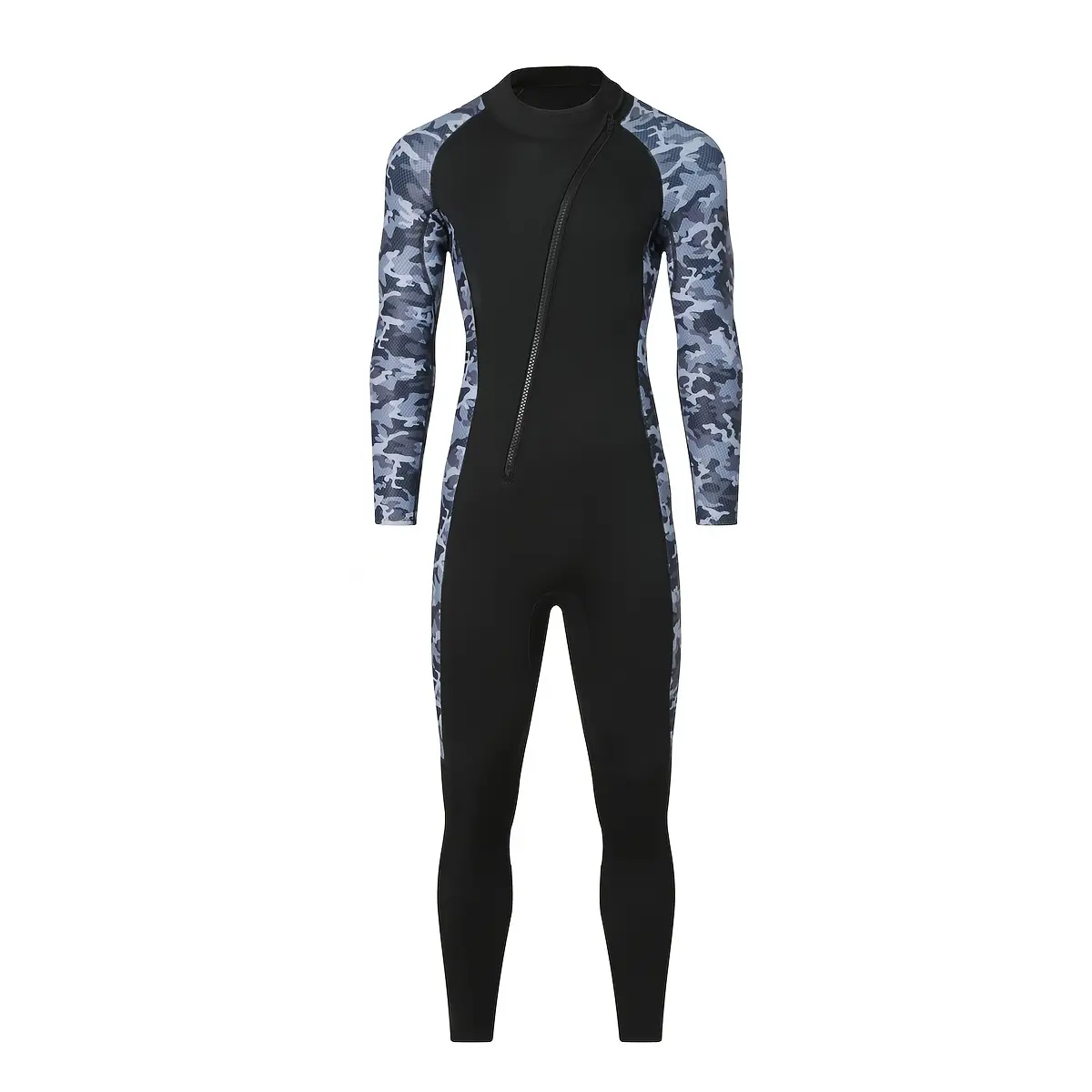 KaelWard One-Piece Cold-Proof Jellyfish-Proof Warm Neoprene Zipper Wet Suit 3mm Winter Swimsuit Long-Sleeved Thickened Surfing Cold-Proof Jellyfish Swimming Trousers