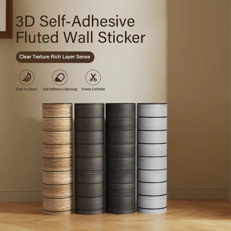 Flexible Wood Lattice Roll, Curved Vertical Grain Wooden Panel, Self-Adhesive Wall Protector, Living Room TV Background Decor, Interior Walls, Accent Wall Peel And Stick