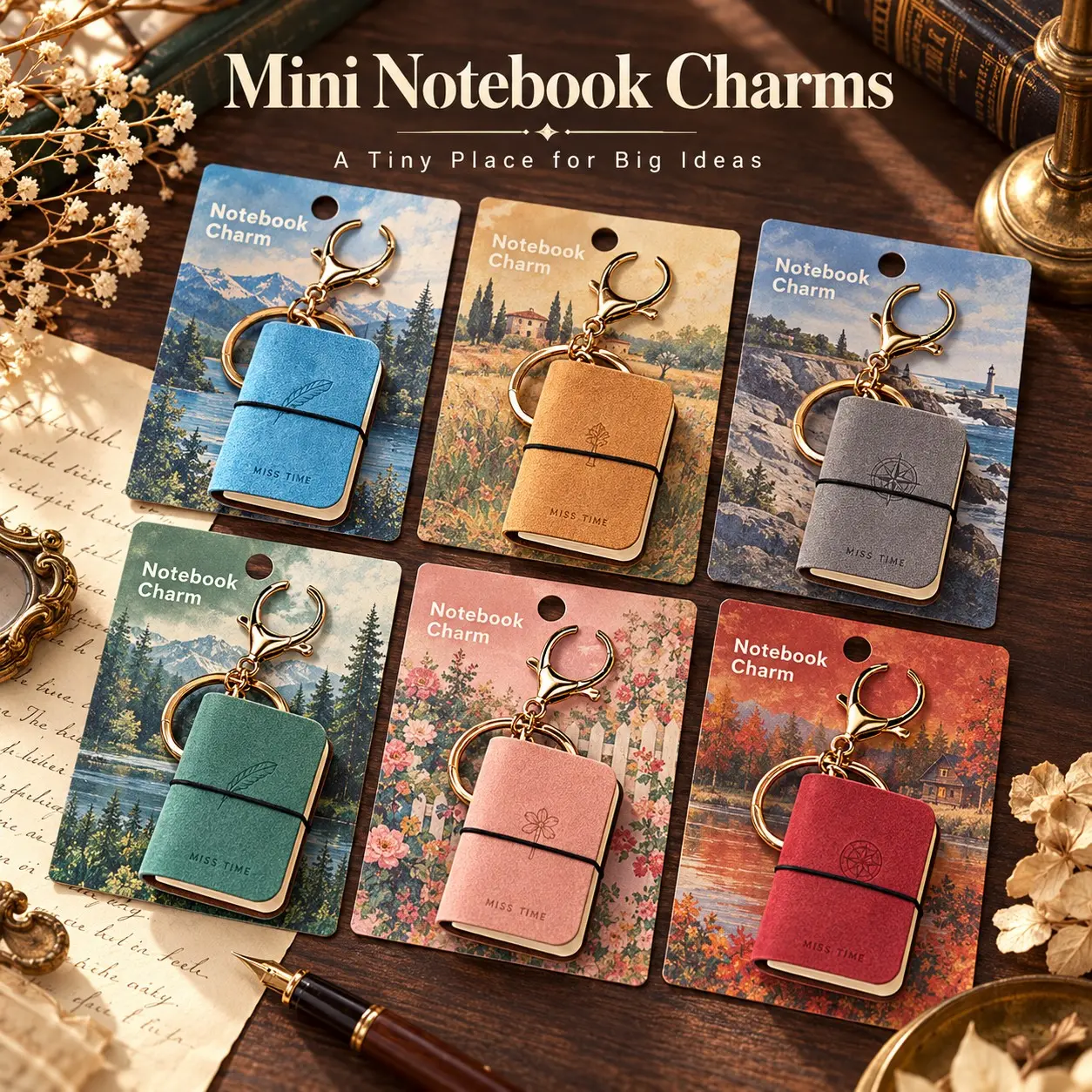 4/8/16 Counts Mini Notebook Set With Cute Keychain Kawaii, Portable Pocket Notepad, A Tiny Place For Big Ideas, Office Stationery and Desk Organizer Accessory, Perfect Christmas And New Year Gifts.