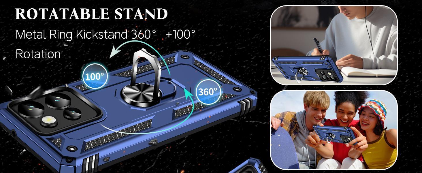 for Moto G Power 2025 Case: Moto G Play 2025 Case with Screen Protector - Military Grade Protective Cases with Finger Ring Holder Kickstand for Moto G Play/Power 2025(Blue) for Moto G Power 2025 Case: Moto G Play 2025 Case with Screen Protector - Military Grade Protective Cases with Finger Ring Holder Kickstand for Moto G Play/Power 2025(Blue)