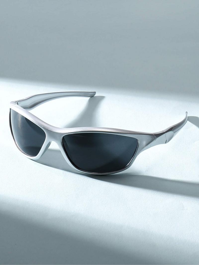 Unisex Vintage Y2k Style Sunglasses, Trendy Casual Sporty  Wrap Around Sunglasses for Everyday Use, Fashion Accessories for Outdoor Activities, Lightweight Durable Sunglasses