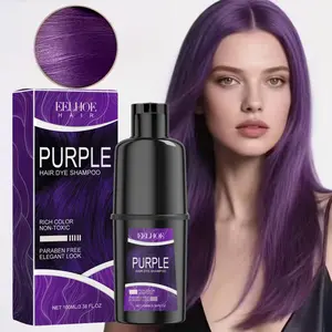 100ml Purple Hair Dye Shampoo - Easy to use, cleanses while dyeing, ensures even color distribution, safe hair dyeing, natural curls, moisturizes hair, suitable for all hair types